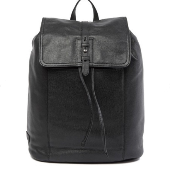 Cole Haan Black Pebbled Leather Backpack - Picture 1 of 8